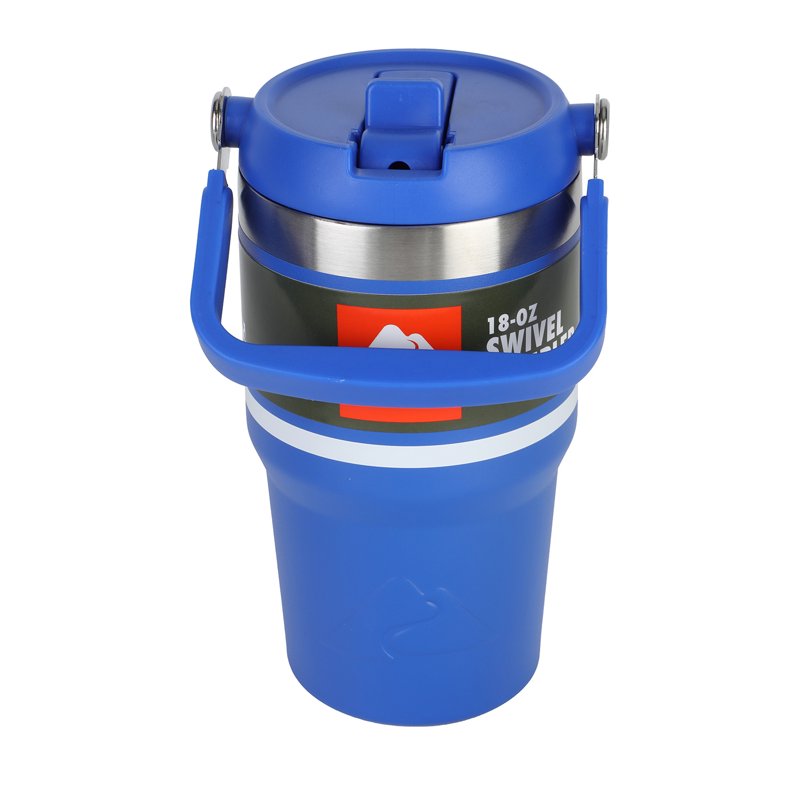 18 oz Stainless Steel Swivel Tumbler - Blue Morpho with White Stripe
