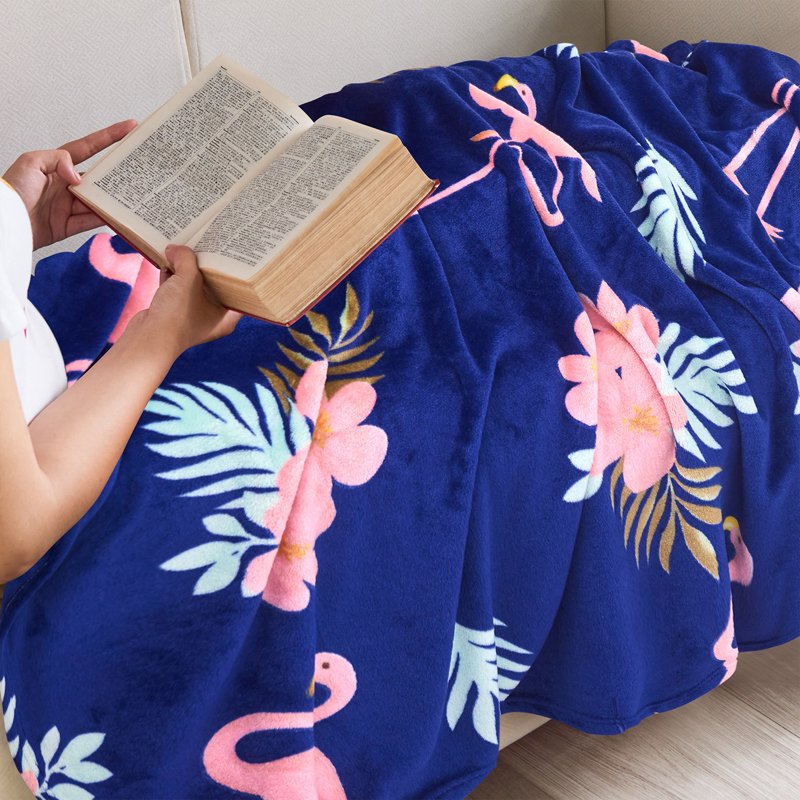 Pink Flamingo Fleece Throw Blanket 50x60 Inches Cozy Plush Nap Blanket