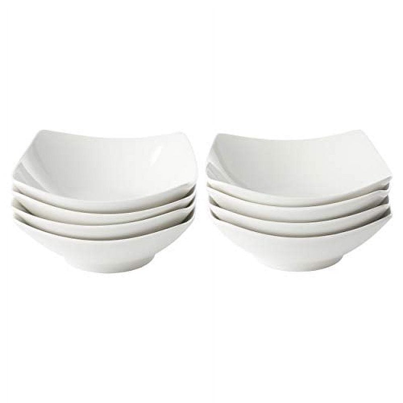 8-Piece White Bowl Set - Durable AB-Grade Porcelain