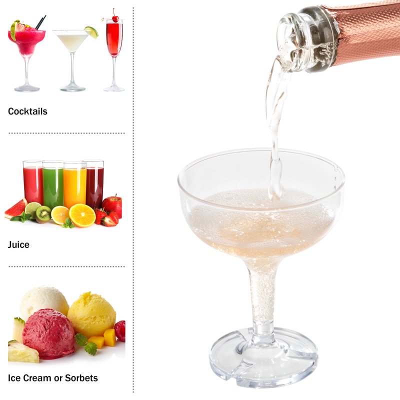 100-Pack 5oz Reusable Plastic Champagne Glasses - Shatterproof