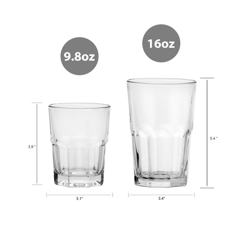 12-Piece Clear Crossplains Drinkware Set - 4 Pack