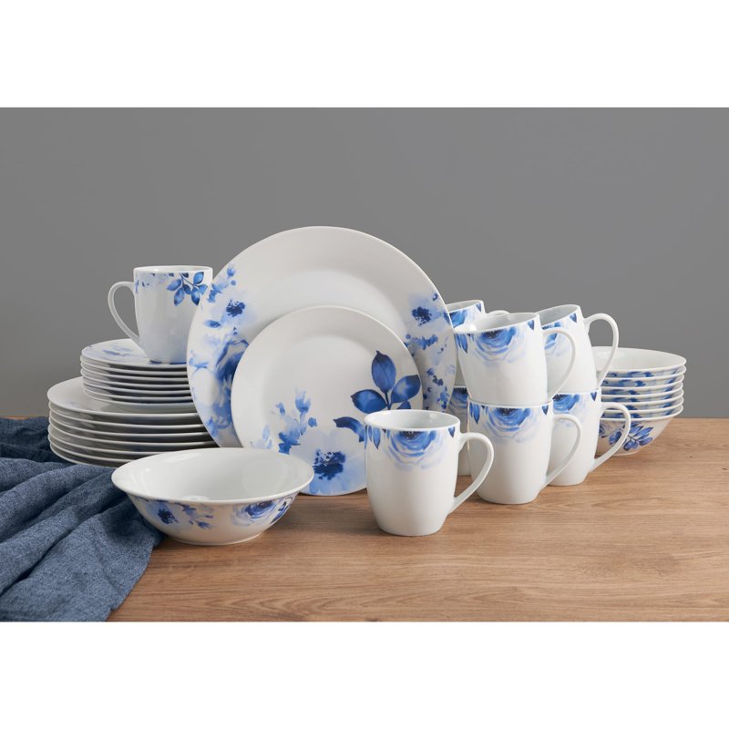 32-Piece Bloom Porcelain Dinnerware Set - Service for 8