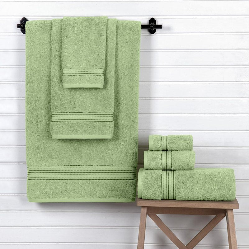 Sage 6-Piece Turkish Cotton Towel Set - Bath, Hand & Washcloths
