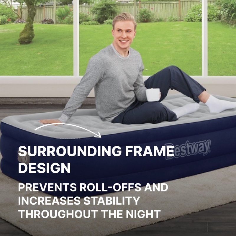 Twin Size Air Mattress with Built-In AC Pump - 15 Inch Durable Inflatable Bed