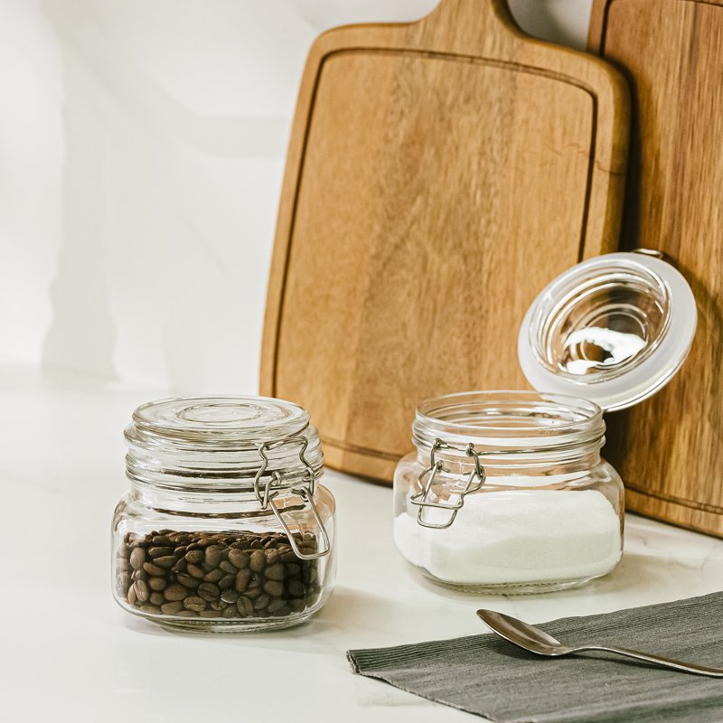 17 oz Airtight Glass Food Storage Jar with Locking Lid - 1