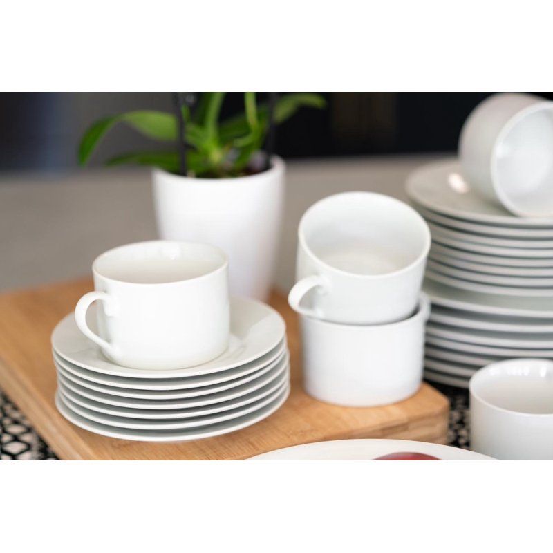 Simply White Round 45-Piece Dinnerware Set - Service for 8