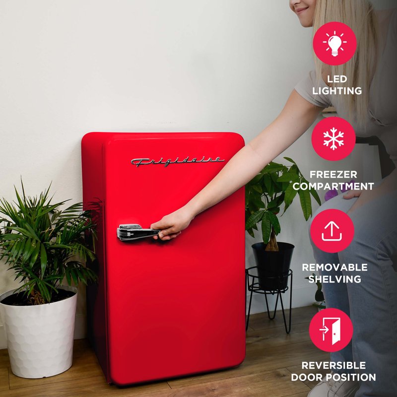 Retro Mini Refrigerator with Freezer - 3.2 Cu. ft., Red