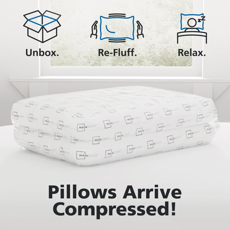 Extra Firm Support Bed Pillows Set - Hypoallergenic, Machine Washable, 4 Pack