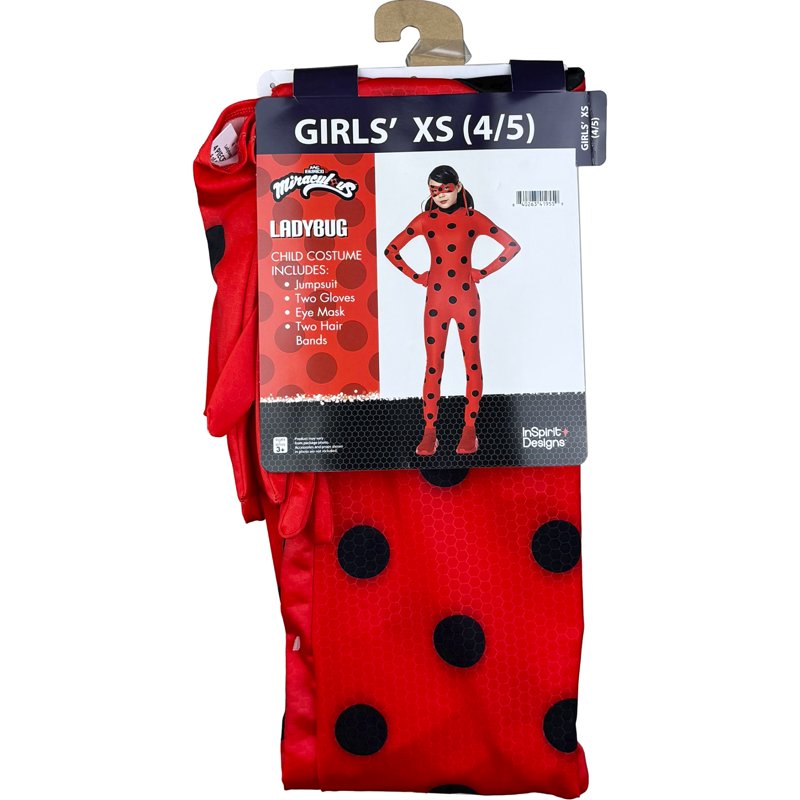 Children's Miraculous Ladybug Jumpsuit Costume XS 4/5 Halloween Girl