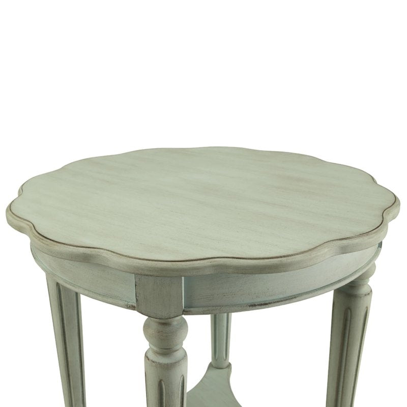 Fordon End Table - Antiqued Green, Transitional Design