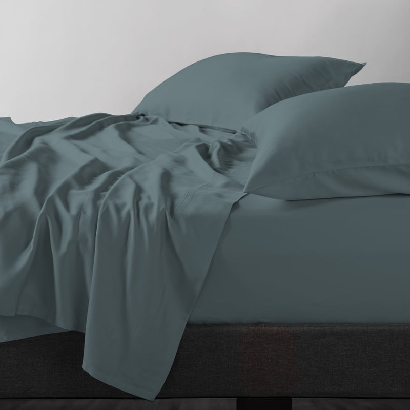 Allswell King Lyocell Sateen Bed Sheet Set - Slate, 4-Piece Cooling Bedding