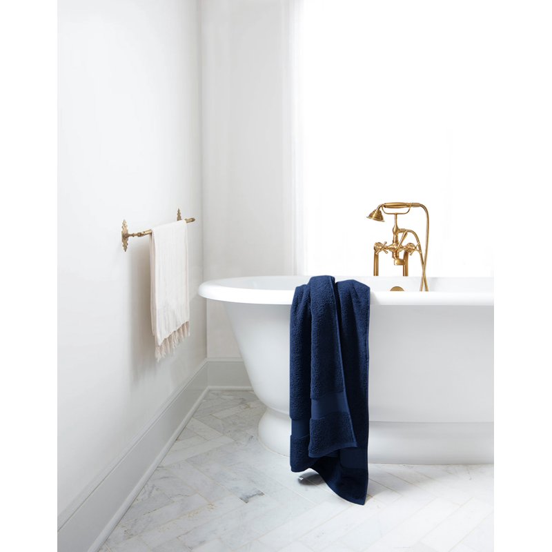 Delara Organic Cotton Towel Set Navy Blue - 20 Pcs, 650 GSM Luxury Plush, Quick-Dry & Ultra-Absorbent