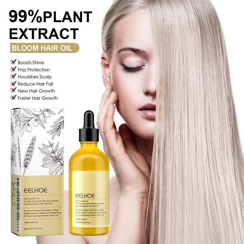 Hair Oil with Rosemary & Ginger - Nourishing Serum for Damaged Hair, 2 fl. oz