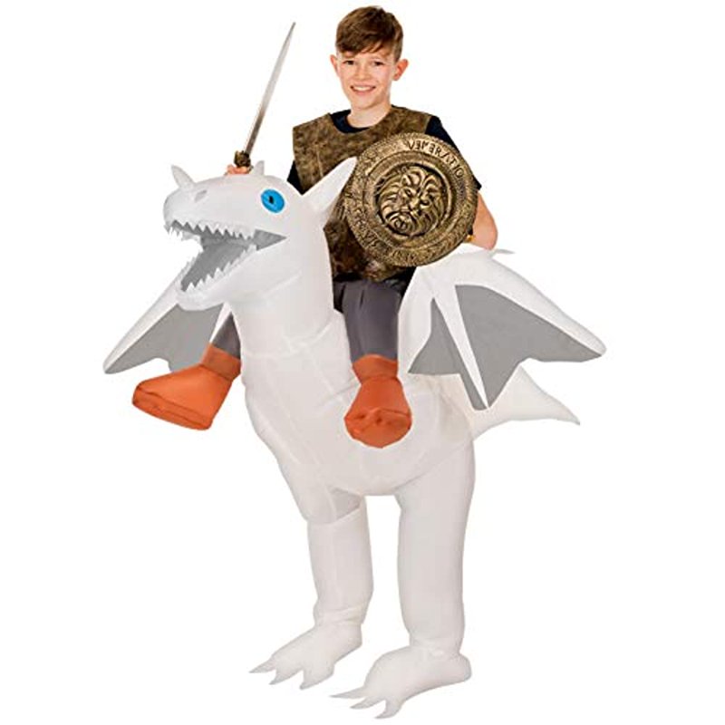 Kids Inflatable Ride-On Dragon Costume Halloween Fancy Dress