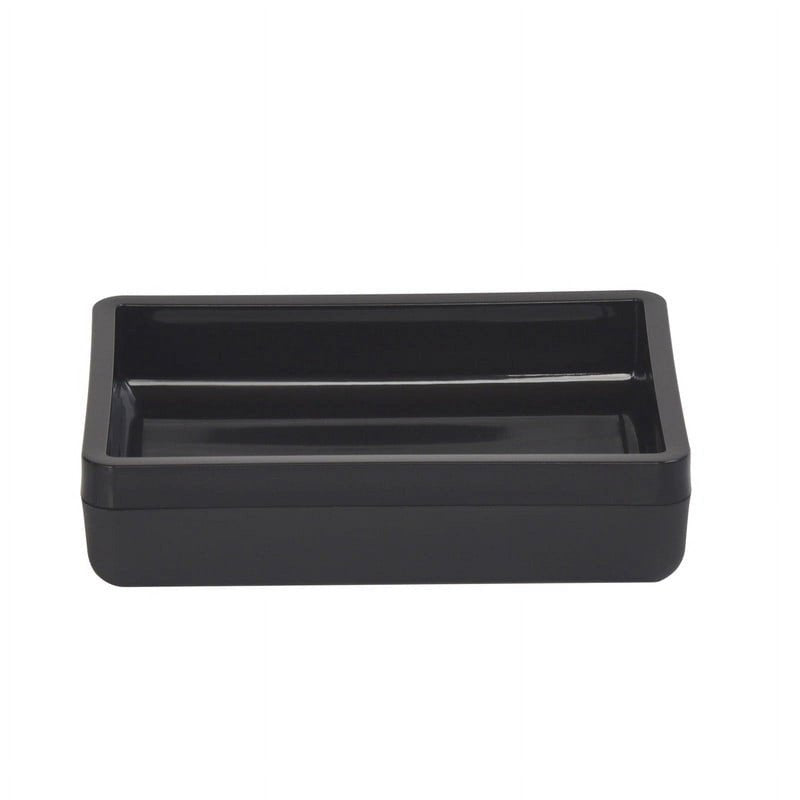 (4 Pack) Frosted Black Plastic Soap Dish - Compact Bathroom & Kitchen Organizer