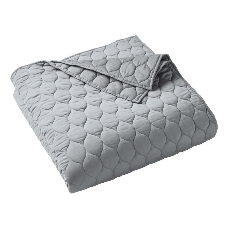 Full/Queen Silver Tencel Quilt - Reversible Soft Touch Bed Cover