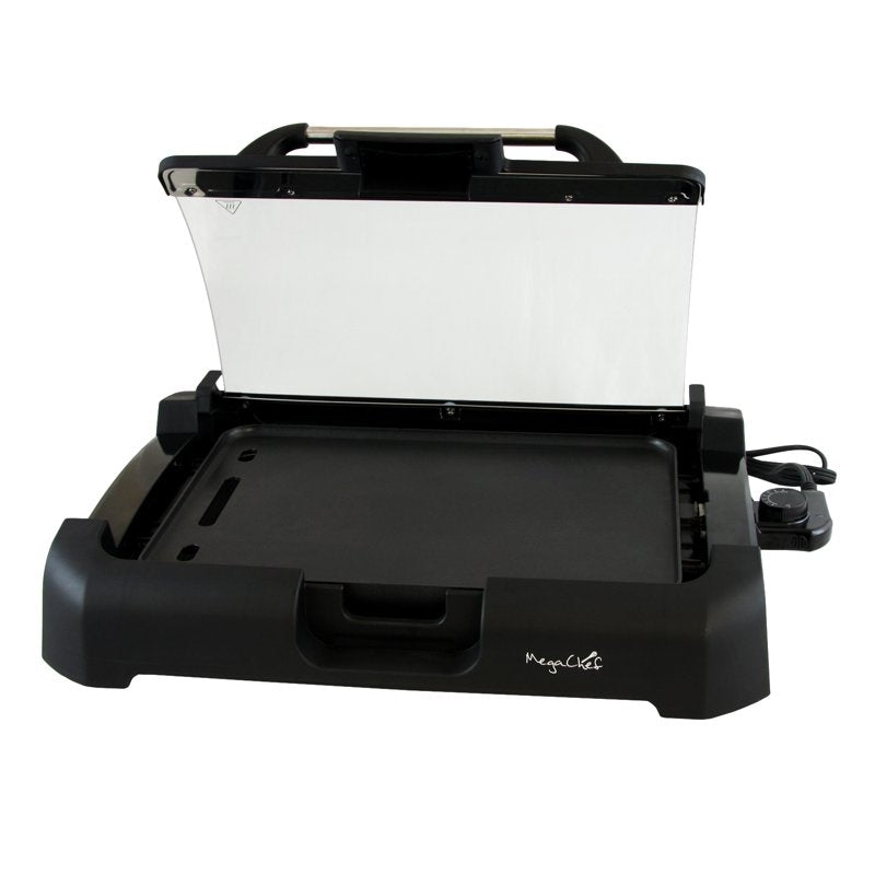 Reversible Indoor Grill and Griddle with Non-Stick Surface & Glass Lid
