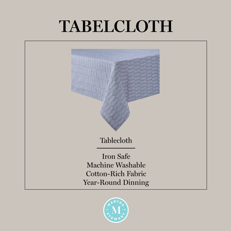 Honeycomb Fabric Tablecloth - Blue, 60" x 84"