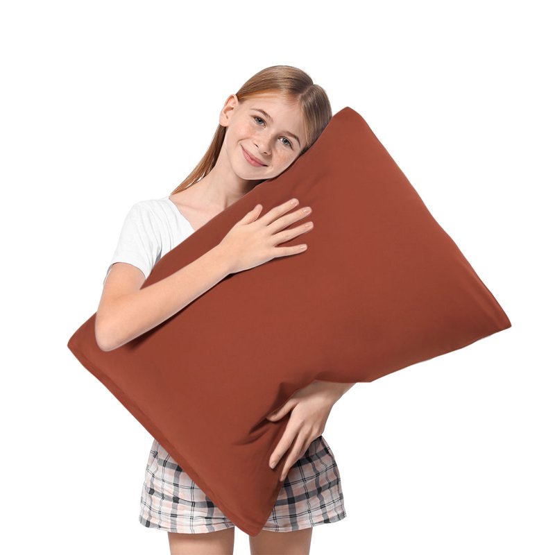 Microfiber Pillowcases Queen - 2-Piece Soft Breathable Orange Set - Unique Bargains