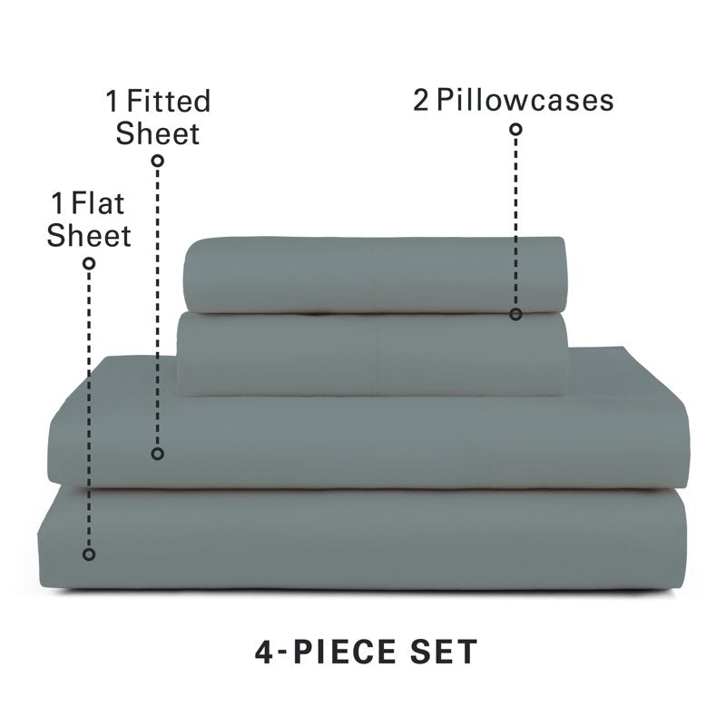 Allswell King Lyocell Sateen Bed Sheet Set - Slate, 4-Piece Cooling Bedding