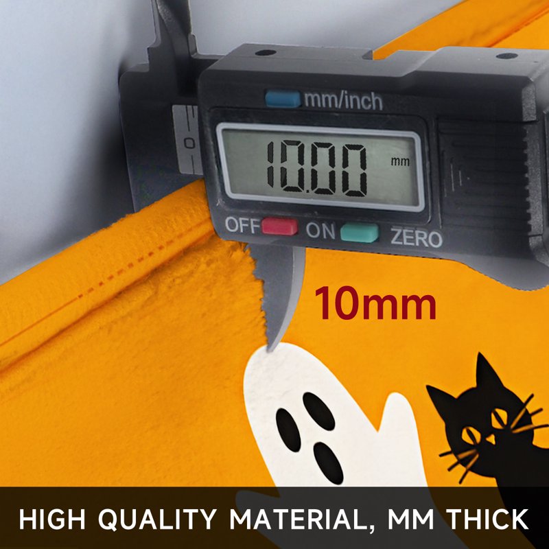 Halloween Orange Ghost Pumpkin Black Cat Flannel Door & Kitchen Mat - 15.7"x23.6"