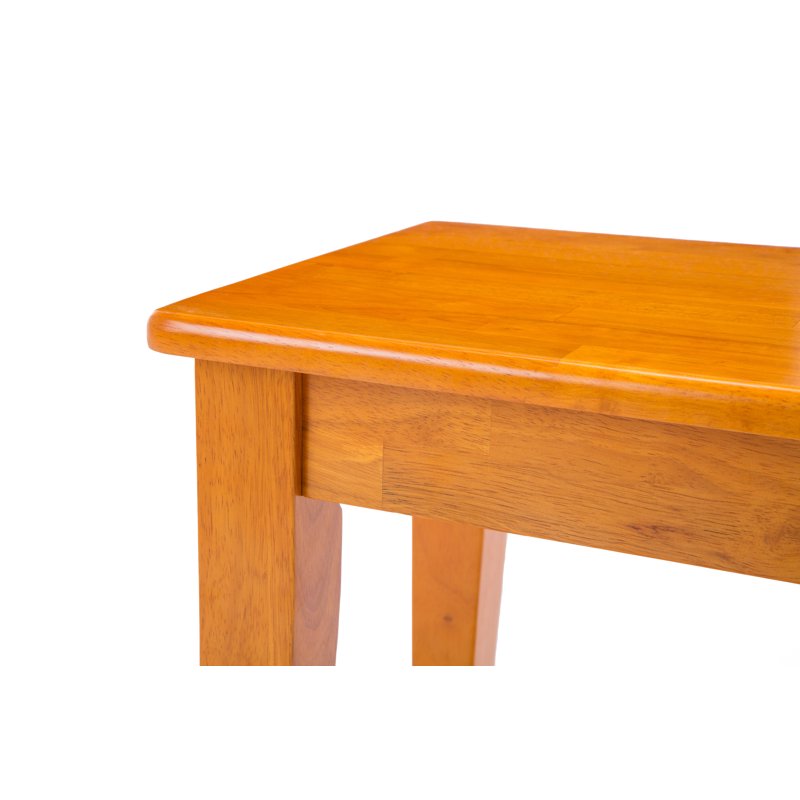 Shaker Dining Bench - Eco-Friendly Rubberwood, Oak Finish