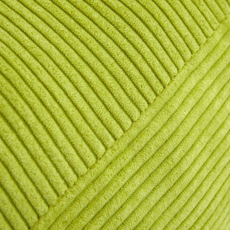 Green Silk Floor Cushion - Ribbed Corduroy Decorative Pillow 20x20x6 Inches