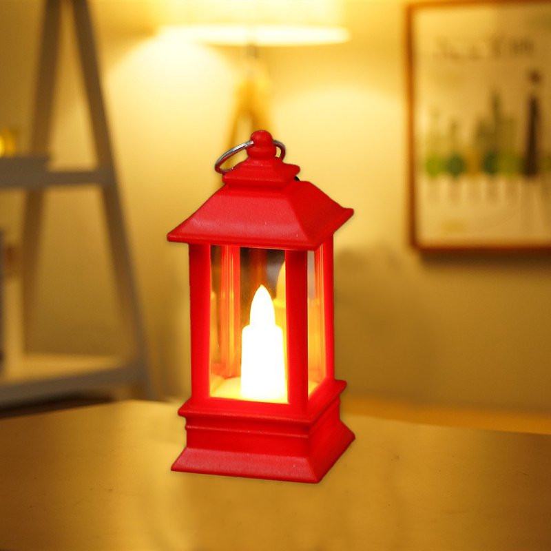 Red Decorative Lantern Indoor & Outdoor Waterproof LED Candle Lantern 3.7in with Timer
