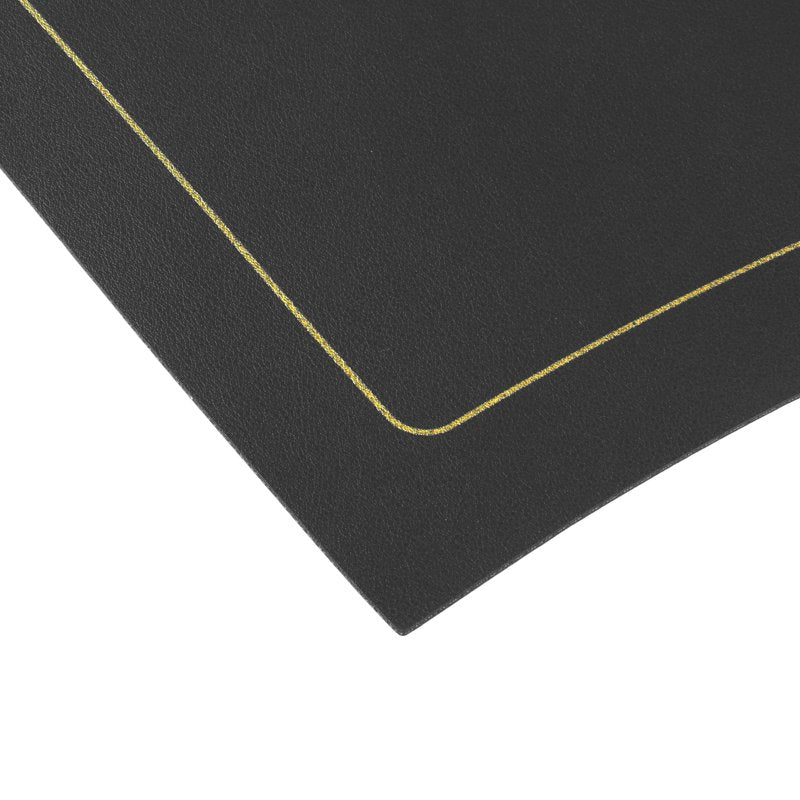 Heat Resistant Faux Leather Round Table Mats - Set of 6 Black