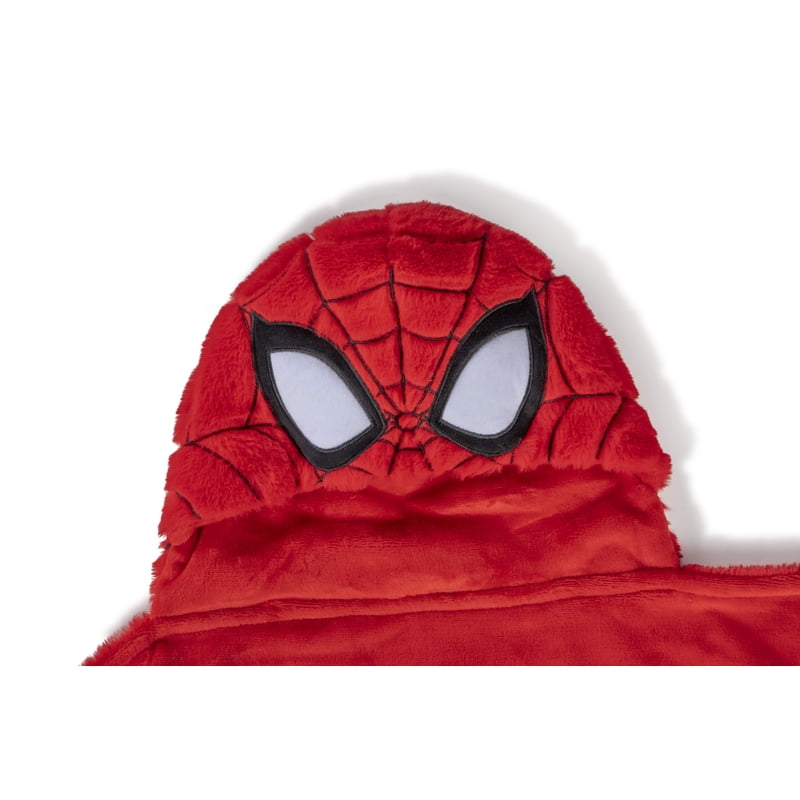 Kids Spider-Man Hooded Throw Blanket - Soft Faux Fur, Red, 54x40 inches