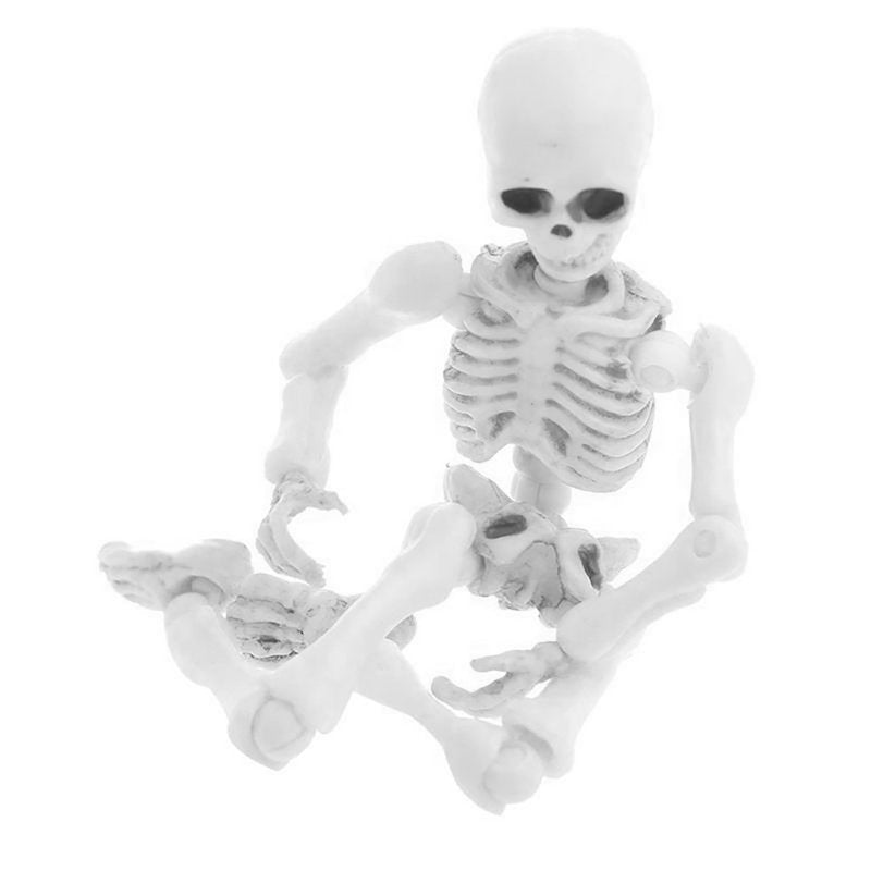 Mini Movable Skeleton Decor - 3.54 Inch Halloween Skeleton Figures for Spooky Tabletop Displays