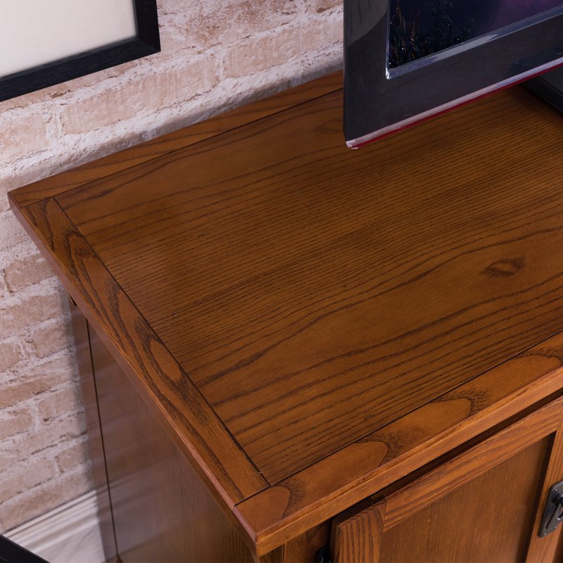 Mission Solid Wood TV Stand for 65-Inch TVs - Russet Finish, Storage, Easy Assembly