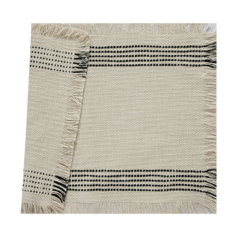 Jett Stripe Table Placemat - 14" x 20" - Black & White - 100% Cotton