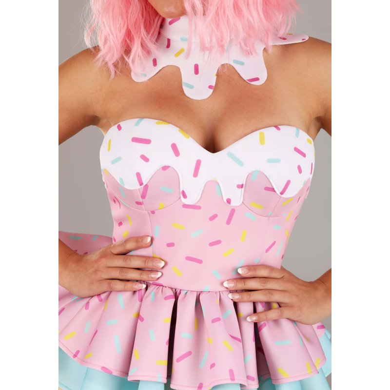 Plus Size Women's Sweet Treat Ice Cream Costume 1X - Waffle Cone & Cherry
