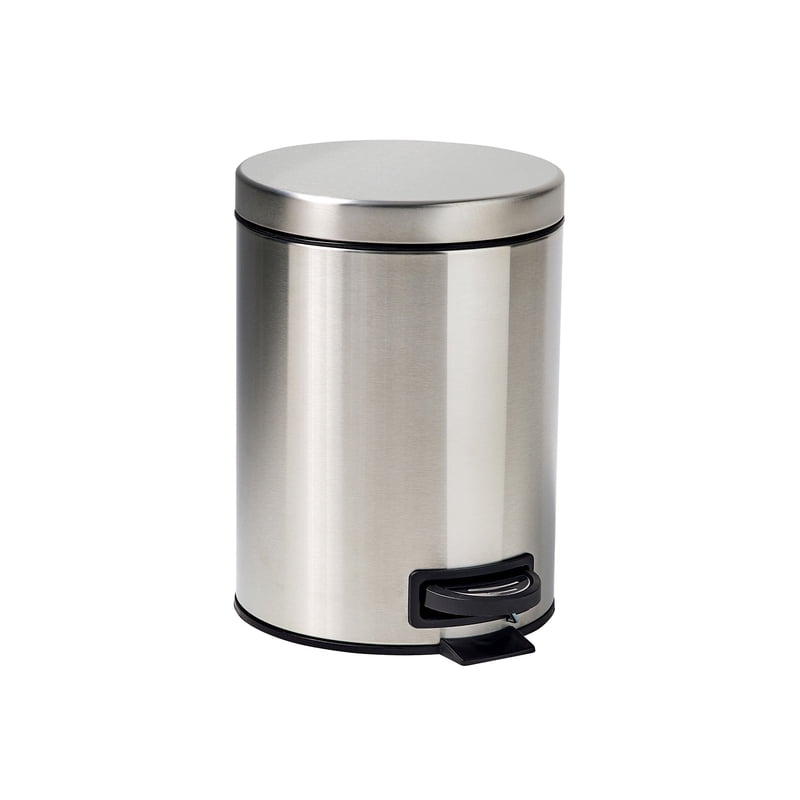 1.3 Gallon Stainless Steel Bathroom Wastebasket with Removable Liner