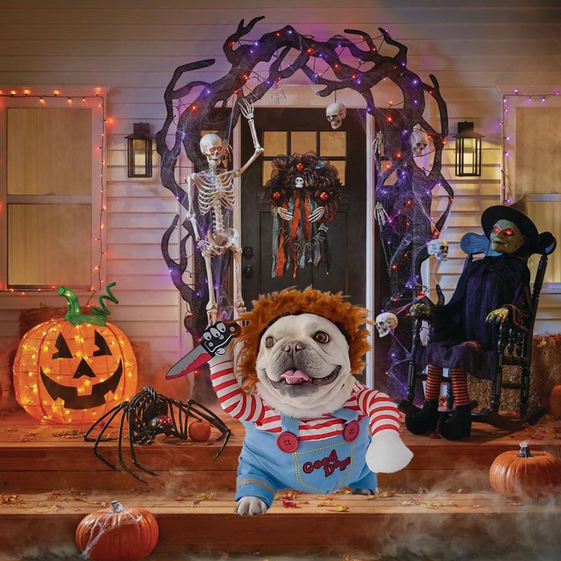 Halloween Deadly Doll Dog Costume - Red S Pet Costume for Small Medium Large Dogs