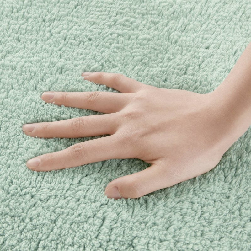 Reversible Cotton Bath Rug 24x72in - Ultra Plush 3000 GSM Green Bathroom Mat