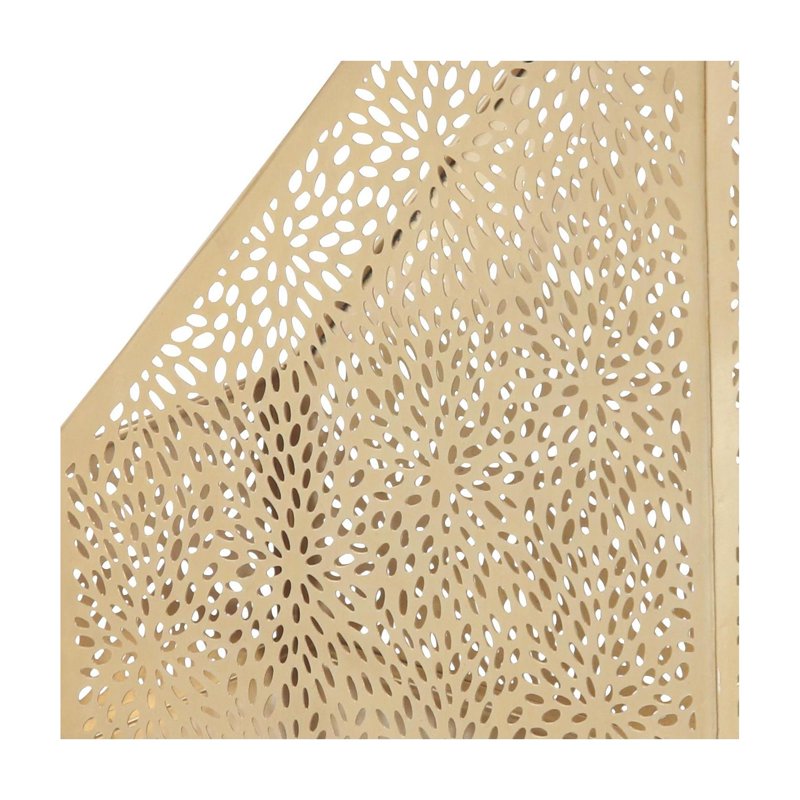 Gold Metal Floral Magazine Holder - 12-Inch Single Slot