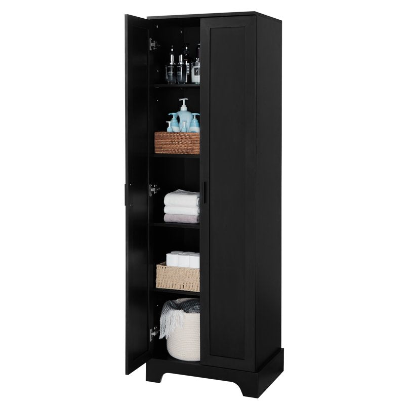 Storage Cabinet with Adjustable Shelves - Black