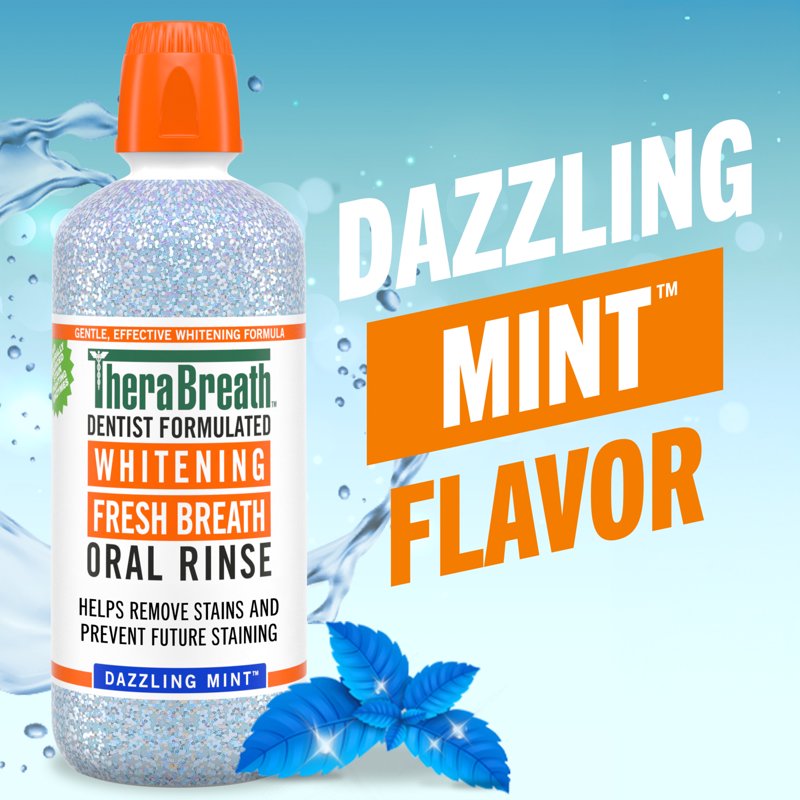 Whitening Mouthwash, Alcohol-Free Mint Oral Rinse, 1 Liter