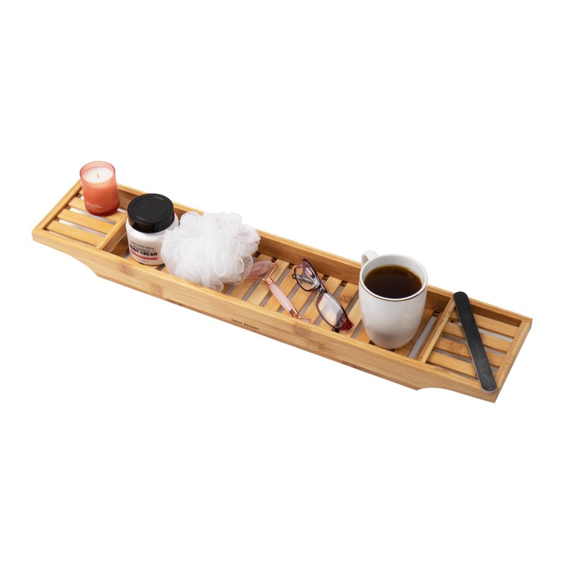 Bath Caddy Shower Organizer - Wooden Bathroom Accessory, Rayon Bamboo, Brown