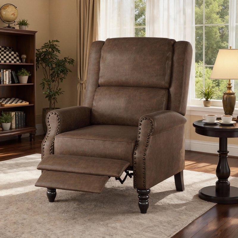 Ergonomic Faux Leather Recliner Chair for Living Room & Bedroom