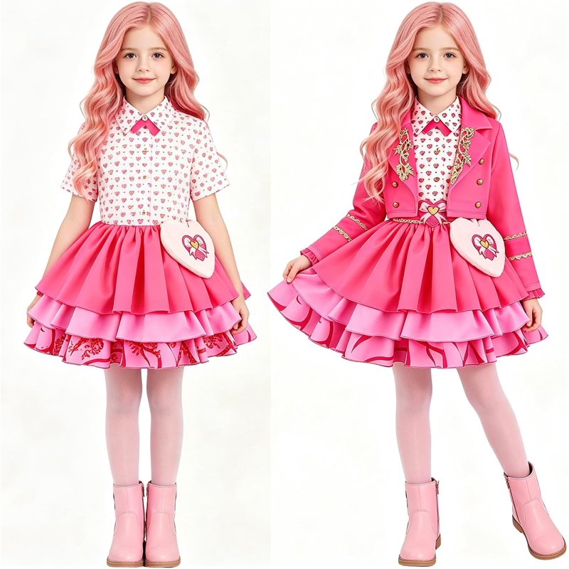 Pink Princess Costume Set for Kids & Adults - XXXL Matching Cosplay Outfit