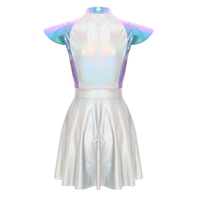 Women’s Space Fighter Costume Outer Space Cadet Halloween Cosplay Dress - Blue, S