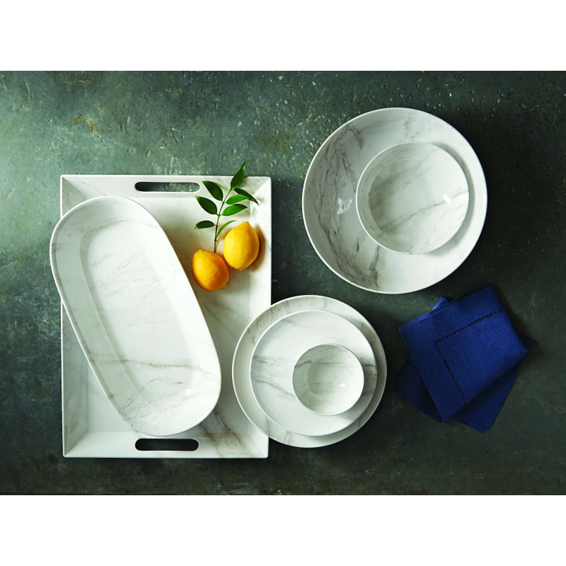 Marble Print Melamine Handled Tray - 2 Pack