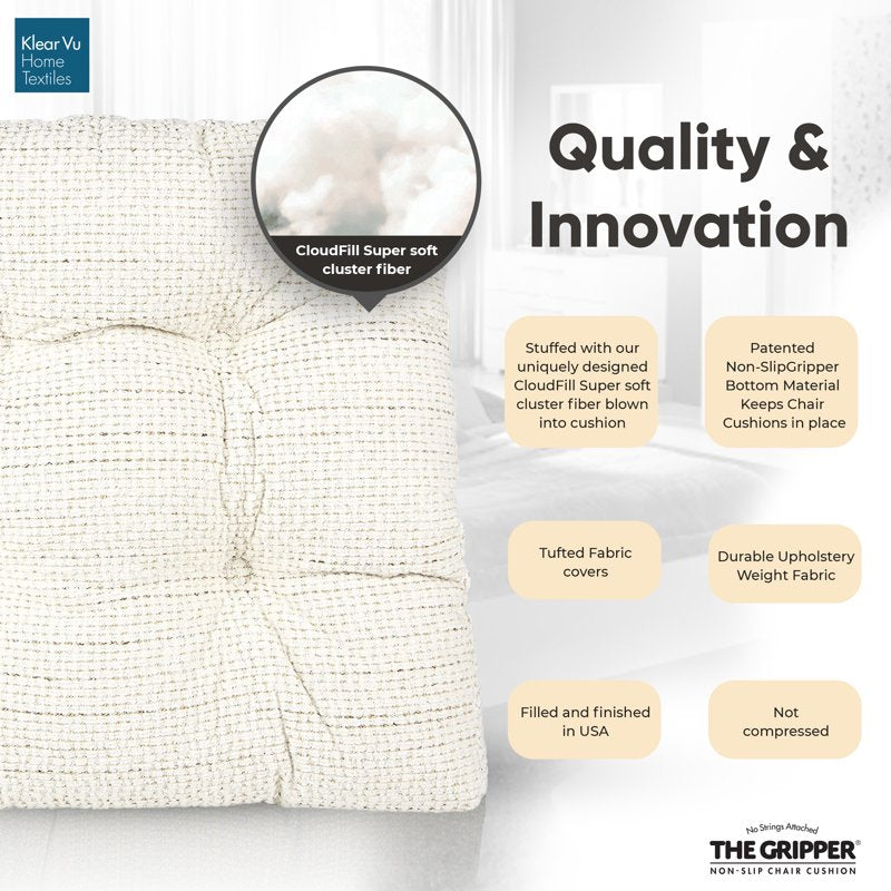Non-Slip 17-Inch Chair Cushion Set - Birch