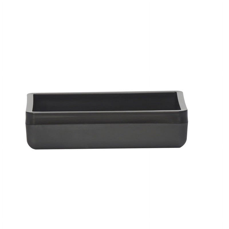 (4 Pack) Frosted Black Plastic Soap Dish - Compact Bathroom & Kitchen Organizer