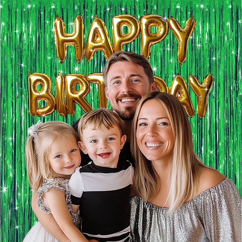 Green Foil Fringe Curtains 3-Pack - Party Decor for Events, Weddings, Birthdays