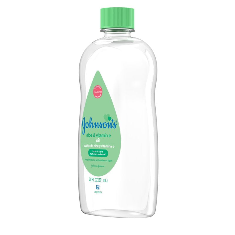 Baby Oil with Aloe Vera & Vitamin E - Gentle Moisturizing Skin Care, 20 fl. oz