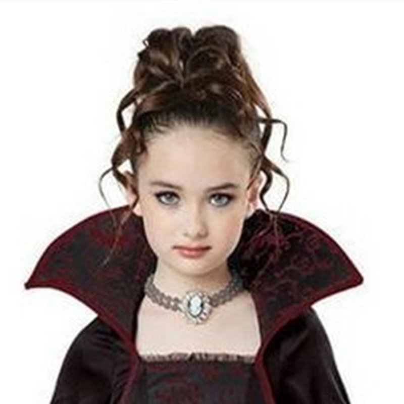 Girls Vampire Costume Halloween Dress Up - Winered, L (10-12) - Royal Vampire Fancy Dress